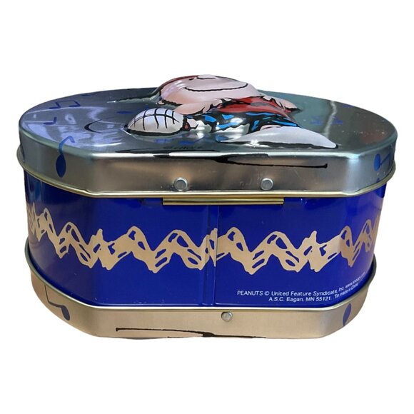 Peanuts Charlie Brown Drum Lunchbox Tin With Handle - Picture 7 of 9